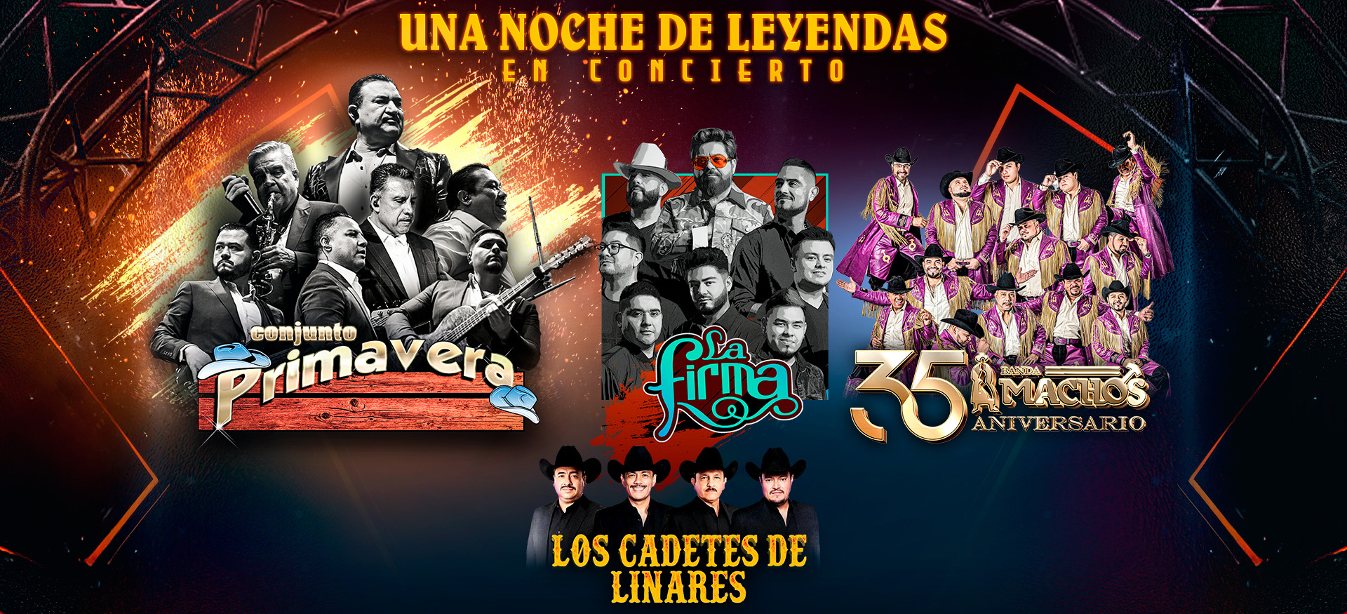 Una Noche De Leyendas En Concierto | Conjunto Primavera | La Firma | Banda Machos | Los Cadetes de Linares | Bert Ogden Arena | Saturday November 7th | Edinburg TX