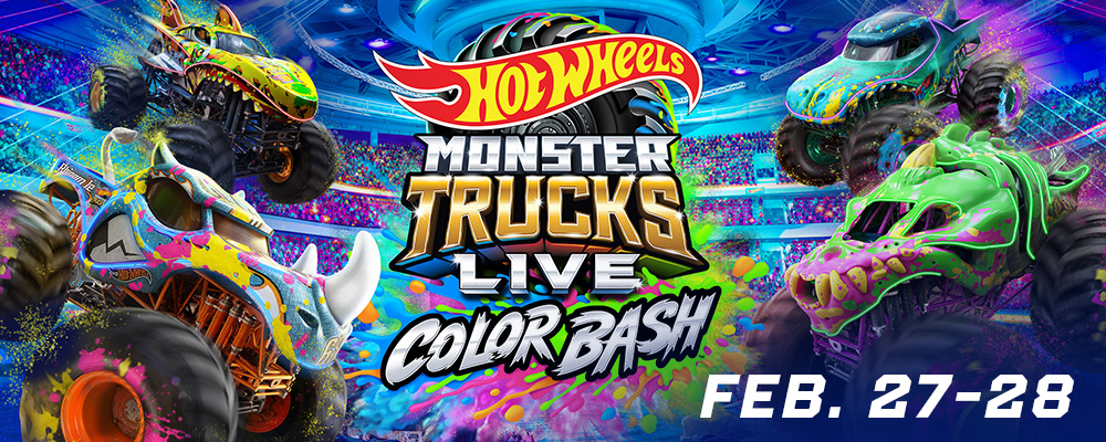 Hot Wheels Monster Trucks Live Color Bash 2027 | February 27-28 | Bert Ogden Arena | Edinburg TX
